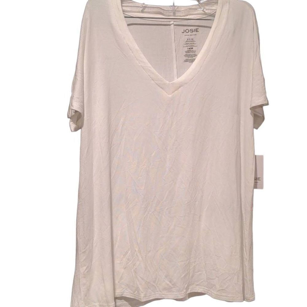 JOSIE Natori Layering Elements Dolman T-Shirt White Small